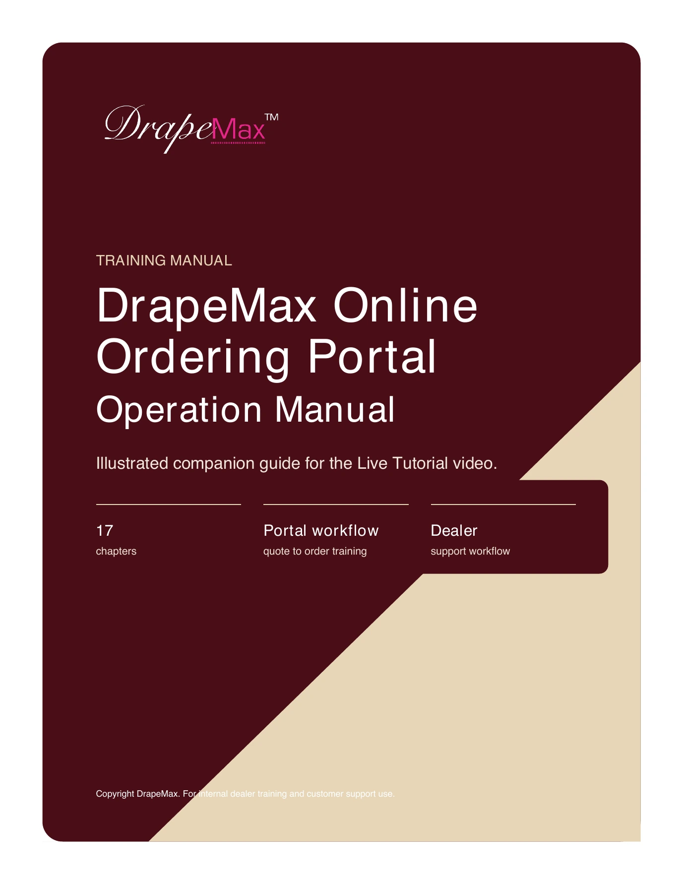 DrapeMax Online Ordering Portal Operation Manual cover